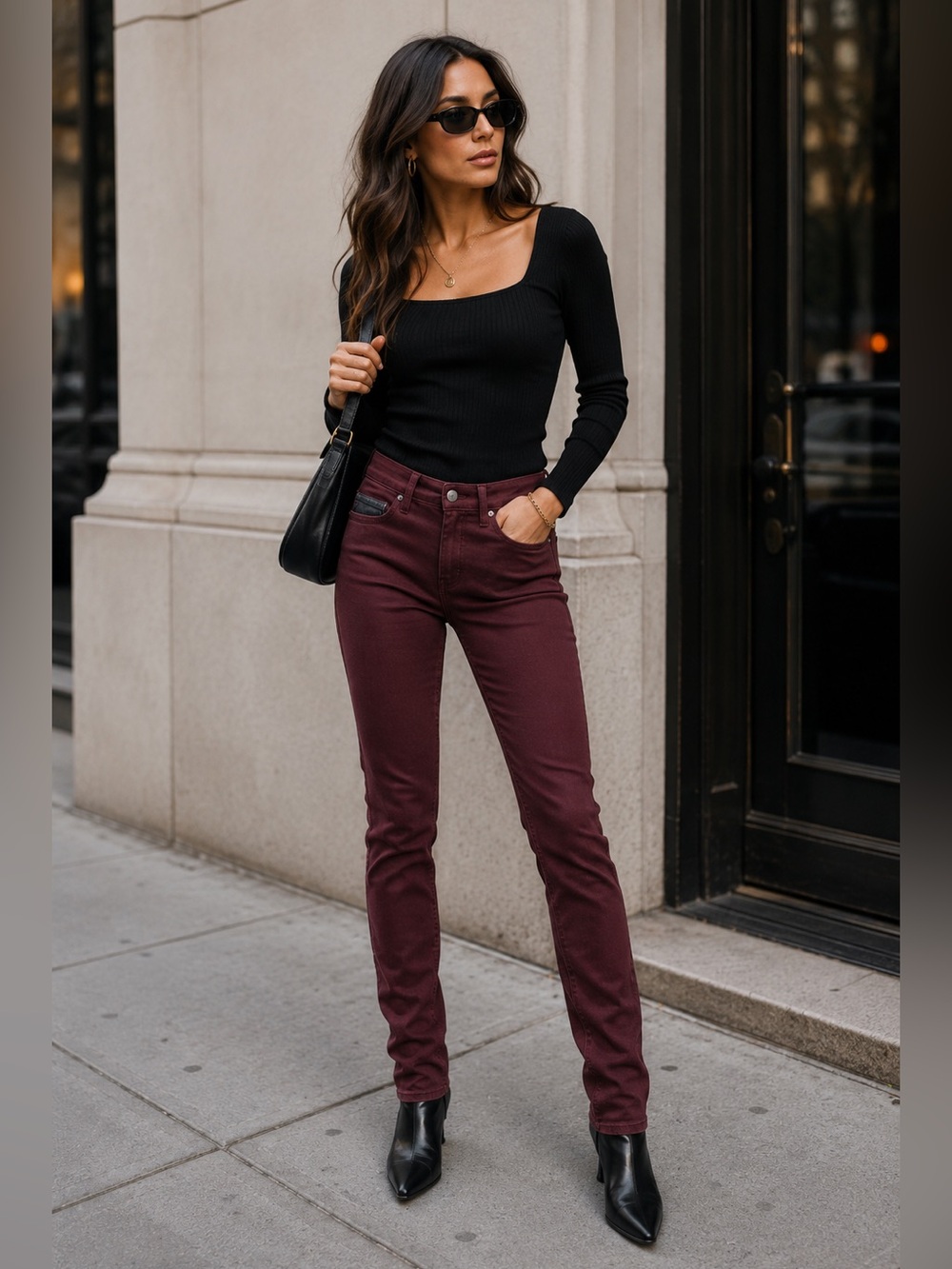 Calvin Klein Maroon/Burgundy Pants